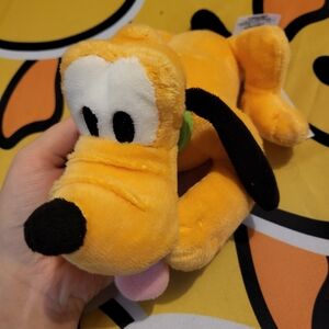 Disney Small Plush Yellow Pluto The Dog Laying Down (A)